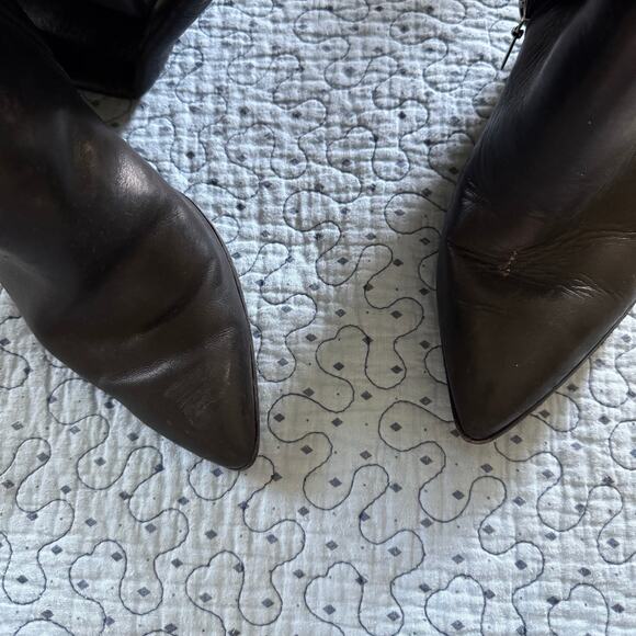 SCHUTZ Mikki Block Over The Knee Boots Black Leather Size 7 Comfort Pointed Toe - Picture 6 of 10